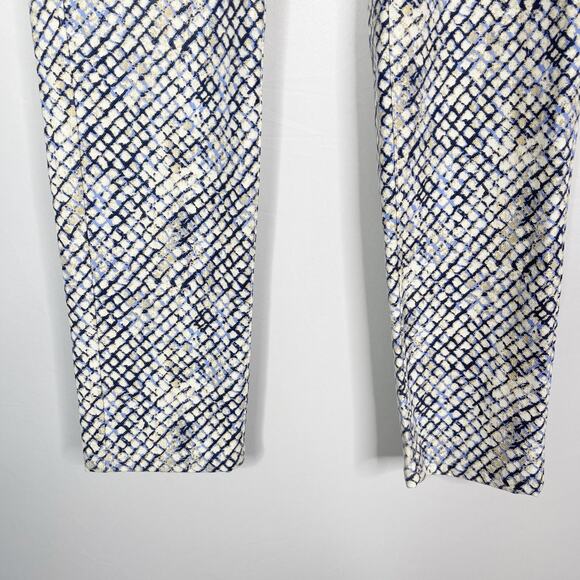J McLaughlin Size 4 Cream Blue Lexi Skinny Jeans Snakeskin Print Cotton Stretch - Picture 5 of 12